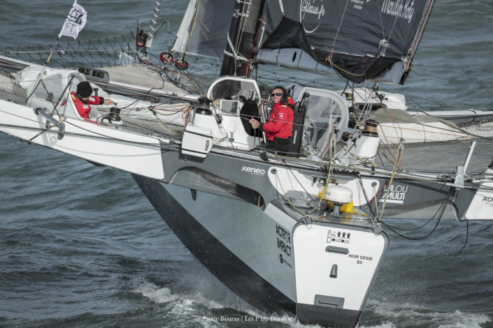 Tripon Armel (fra), portrait with Souben Matthieu (fra) sailing on the Ocean Fifty Primonial sailing on Les P’Tits Doudous prior to the start of the 15th edition of the Transat Jacques Vabre, yachting race from Le Havre, France to Fort de France, Martiniq